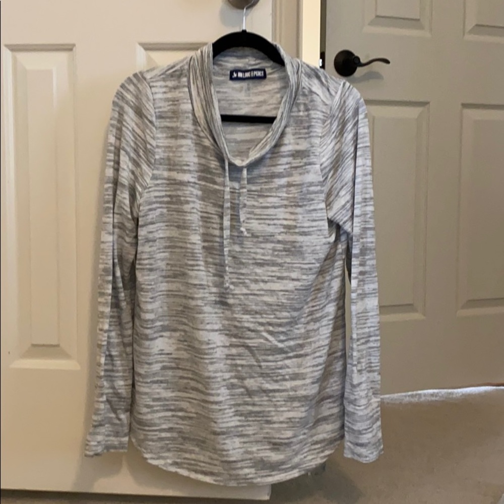 Ink, Love, and Peace drawstring top XL EUC